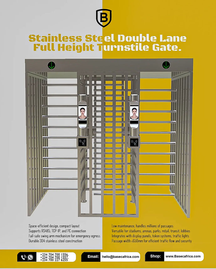 Revolutionary Stainless Steel Double Lane Full Height Turnstile Gate 🚪🔒