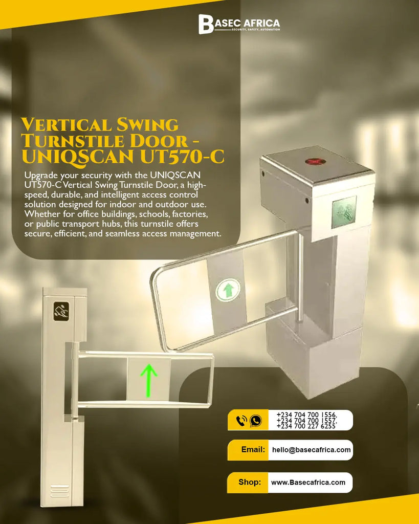 The Vertical Swing Turnstile Door - UNIQSCAN UT570-Cv - Basec Africa