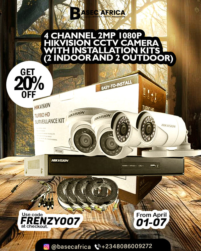 Protect What Matters: 4 Channel 2MP 1080P Hikvision CCTV Camera Kit with Installation