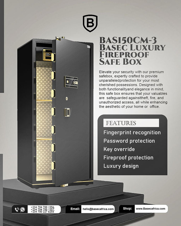 BASEC Luxury Fireproof Safe Box (BAS150CM-3)