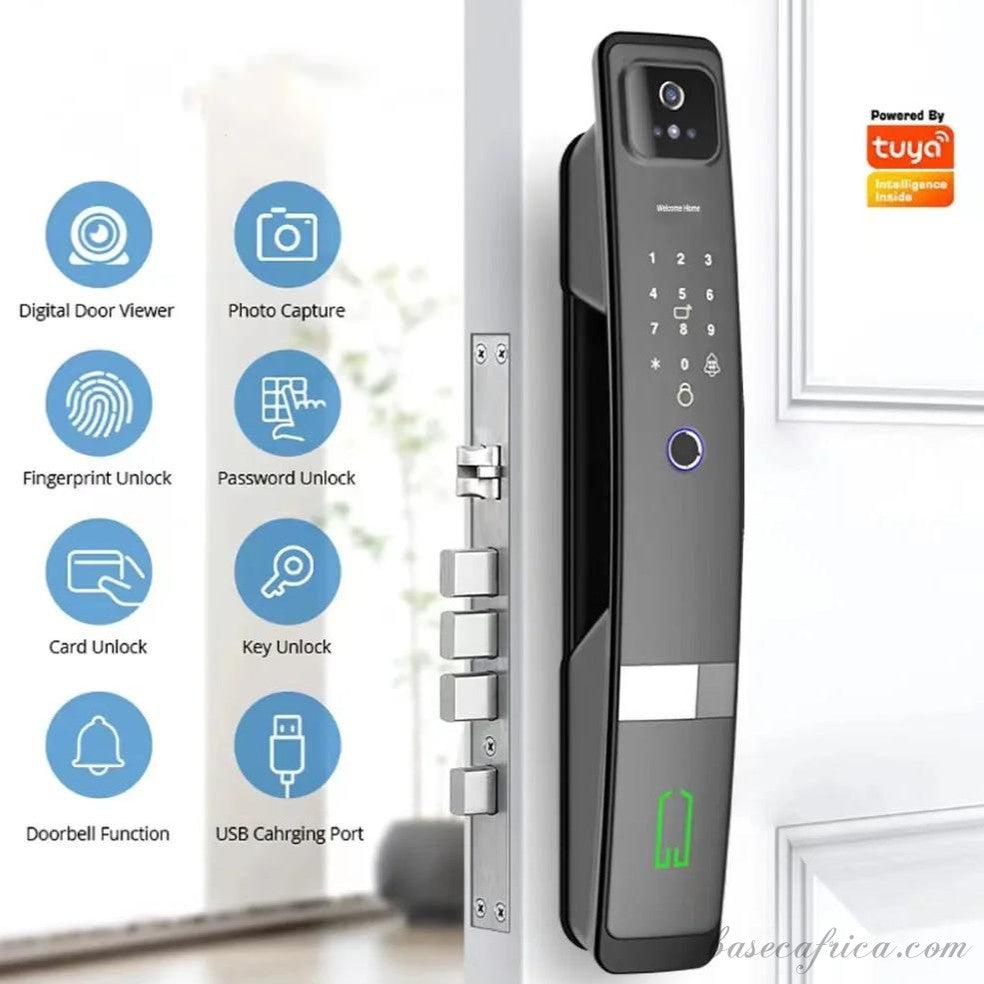 BAS140 Basec Luxury Door Smart Lock with Face ID, Fingerprint, Tuya App, Password, Etc