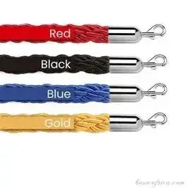 Velvet ropes for Stanchions – Single Replacement Barrier Rope with Metal Hooks