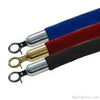 Velvet ropes for Stanchions – Single Replacement Barrier Rope with Metal Hooks