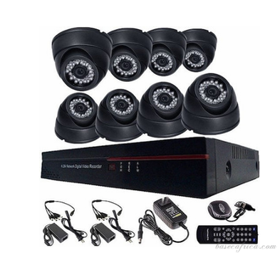 8PCS 5MP Hybrid Indoor Camera Surveillance Kit - Complete Setup with DVR, Storage, and Accessories