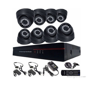 8PCS 5MP Hybrid Indoor Camera Surveillance Kit - Complete Setup with DVR, Storage, and Accessories