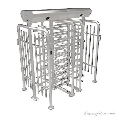 Basec BAS-IFHT01DL Industrial Heavy-Duty Double Lane Full Height Turnstile Gate