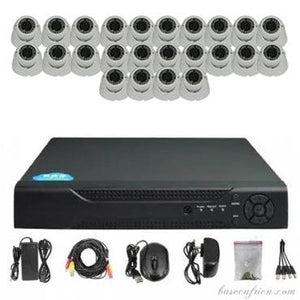24PCS 5MP Hybrid Indoor Camera Surveillance Kit - Complete Setup with DVR, Storage, and Accessories