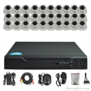 30 PCS 5MP Hybrid Indoor Camera Surveillance Kit - Complete Setup with DVR, Storage, and Accessories