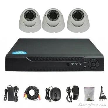 3PCS 5MP Hybrid Indoor Camera Surveillance Kit - Complete Setup with DVR, Storage, and Accessories
