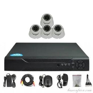 4PCS 5MP Hybrid Indoor Camera Surveillance Kit - Complete Setup with DVR, Storage, and Accessories