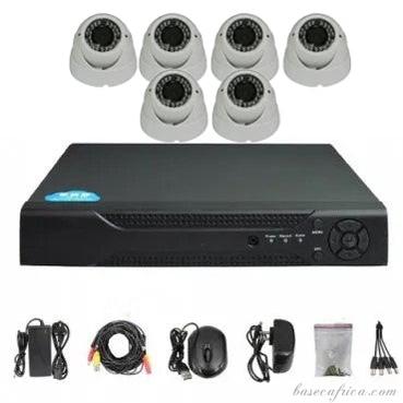 6PCS 5MP Hybrid Indoor Camera Surveillance Kit - Complete Setup with DVR, Storage, and Accessories