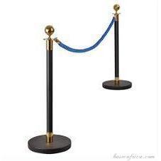 Basec BAS-SPBM Black Stainless Steel Stanchion –Manual, 2 Poles