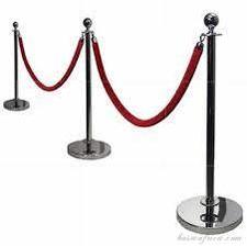 Basec BAS-SPBM Black Stainless Steel Stanchion –Manual, 3 Poles