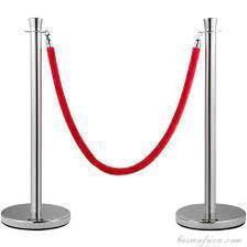 Basec BAS-SPSM Silver Stainless Steel Stanchion –Manual, 2 Poles