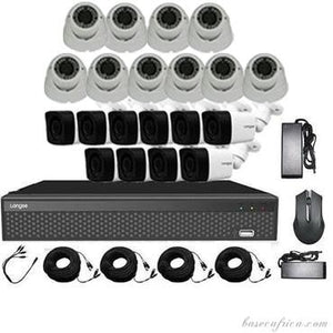 10 PCS 5MP Hybrid Indoor/Outdoor Camera Surveillance Kit - Complete Setup with DVR, Storage, and Accessories