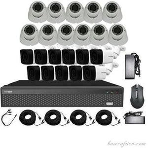 11 PCS 5MP Hybrid Indoor/Outdoor Camera Surveillance Kit - Complete Setup with DVR, Storage, and Accessories