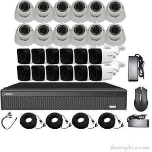 12 PCS 5MP Hybrid Indoor/Outdoor Camera Surveillance Kit - Complete Setup with DVR, Storage, and Accessories