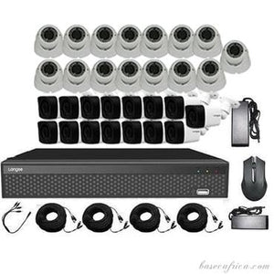 15 PCS 5MP Hybrid Indoor/Outdoor Camera Surveillance Kit - Complete Setup with DVR, Storage, and Accessories
