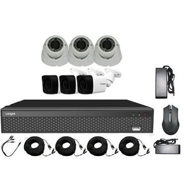 5MP Dual Indoor + Outdoor CCTV Security Camera System (3 Indoor + 3 Outdoor)