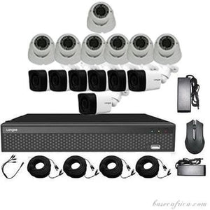 7PCS 5MP Hybrid Indoor and Outdoor Camera Surveillance Kit - Complete Setup with DVR, Storage, and Accessories
