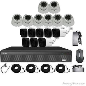 8 PCS 5MP Hybrid Indoor/Outdoor Camera Surveillance Kit - Complete Setup with DVR, Storage, and Accessories