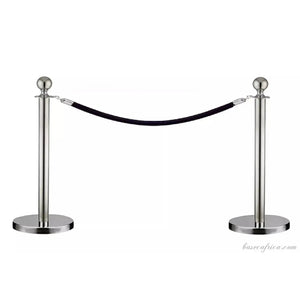 Basec BAS-SPSM Silver Stainless Steel Stanchion –Manual, 2 Poles