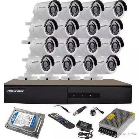 16-Camera 2MP Hikvision CCTV Surveillance System (Outdoor Only)