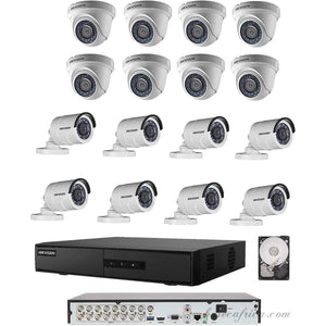16 Channel 2mp 1080p Hikvision CCTV Camera Combo (8 Indoors and 8 Outdoors)