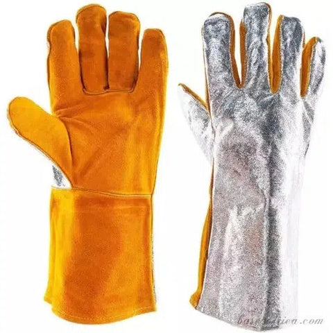 Aluminized Welding Safety Gloves High Temperature Welder Gloves Heat Resistant Aluminized Glove