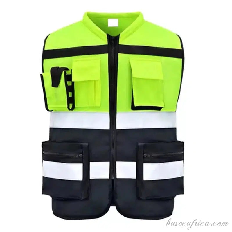 High Visibility Reflective Safety Vest With Functional Pockets