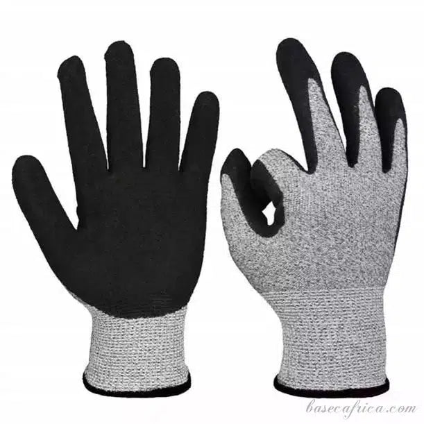 Great Grip Cut Resistant Level 5 Work Safety Gloves Anti Cut Sandy Nitrile Coated Hand Gloves