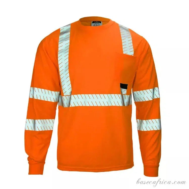 Breathable Construction Long Sleeve Pullover High Visibility Reflective Shirt