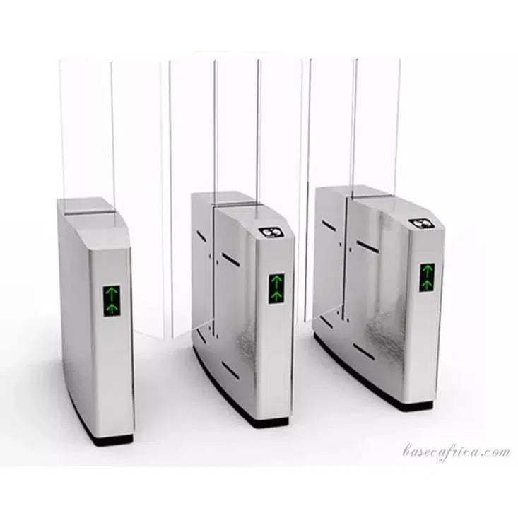 Basec BAS-SGT08H High Glass Sliding Turnstile Gate With Control Board, Software, Encoder, RFID Reader and Cards( 1 Set )