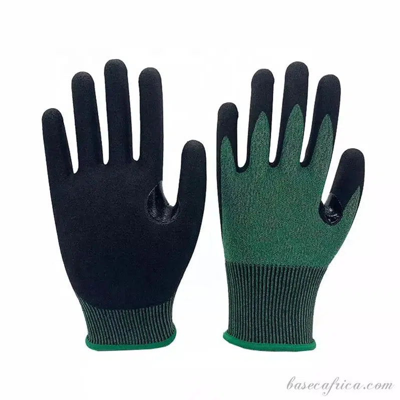Great Grip Cut Resistant Level 5 Work Safety Gloves Anti Cut Sandy Nitrile Coated Hand Gloves