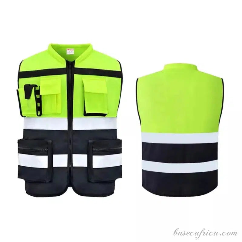 High Visibility Reflective Safety Vest With Functional Pockets