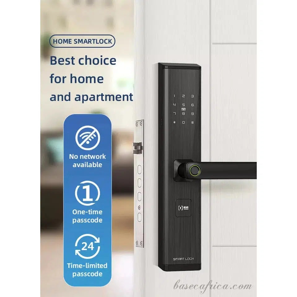 BAS135 Smart Lock With Biometric, App, Code, Key, Wifi And RFID Card.