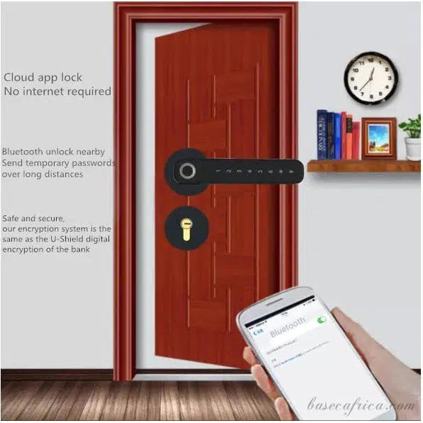 BAS130 Bluetooth App, Fingerprint, Password, Key, Emergency Port Smart Lock