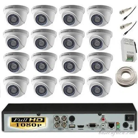 16 Channel 2mp 1080p Hikvision CCTV Camera Combo With Installation Kits (16 Indoors Only)